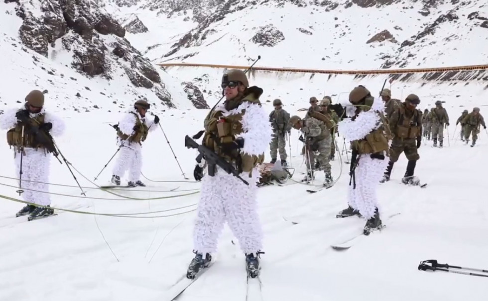 El entrenamiento se realizó en la zona de Portillo a más de 2,800 metros sobre el nivel del mar. Imagen: Ejército de Estados Unidos