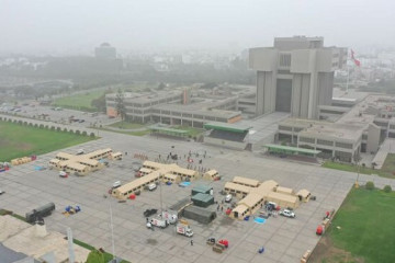 Evento de entrega de los hospitales de campaña. Foto: Ministerio de Defensa del Perú