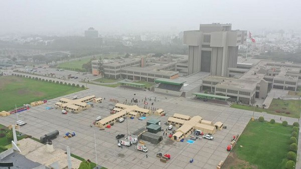 Evento de entrega de los hospitales de campaña. Foto: Ministerio de Defensa del Perú